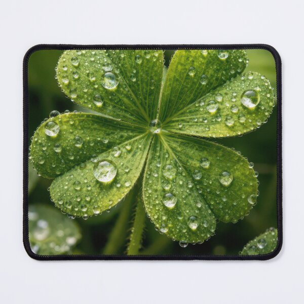 Item preview, Green Four-leaf Clover with Raindrops designed and sold by Maria Dryfhout.