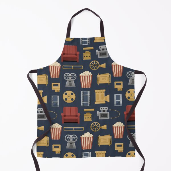 Item preview, Retro Cinema Seamless Pattern | Movie Night Popcorn Film Reels Dark Blue designed and sold by Midnight Veil Designs.
