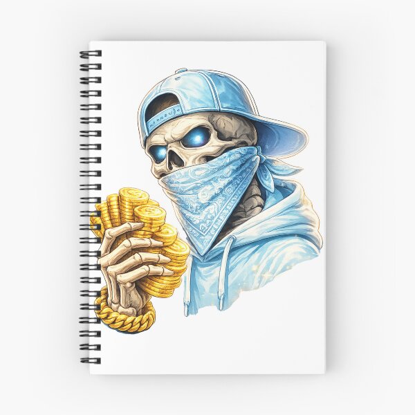 Artikelvorschau, Kunst von Blue Skull Hustler mit Goldketten entworfen und verkauft von RickyStick.