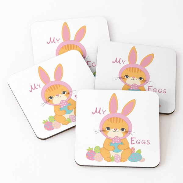 Item preview, Funny Easter Cat Bunny Ears – Cute Cat My Eggs Pun Shirt Design designed and sold by olenapetol.