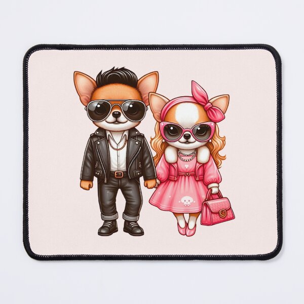 Item preview, Stylish Chihuahua Couple – Cute Kawaii Dog Characters designed and sold by Good Vibes .