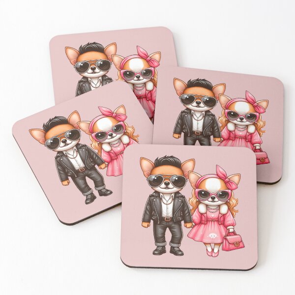 Item preview, Stylish Chihuahua Couple – Cute Kawaii Dog Characters designed and sold by Good Vibes .