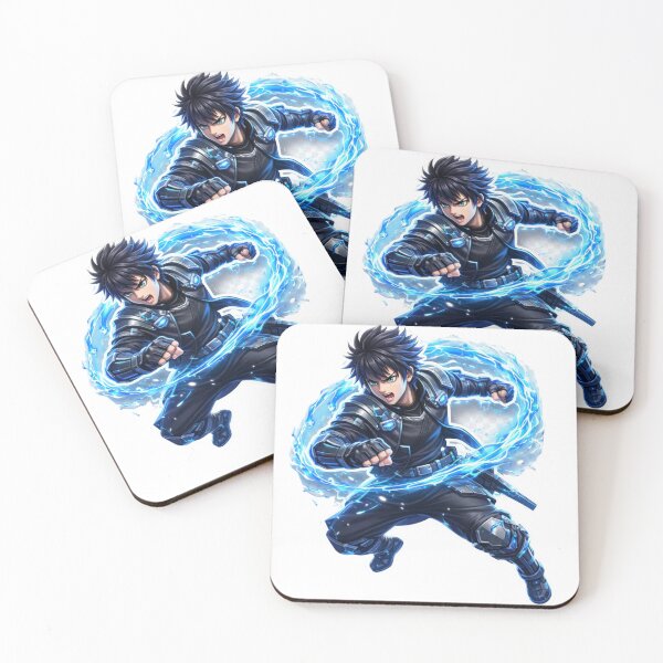 Item preview, Cyberpunk Anime Hero | Electric Blue Energy Strike Sticker designed and sold by RickyStick.