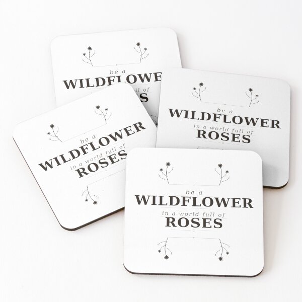 Item preview, Be a Wildflower in a World Full of Roses - Botanical Quote | Minimalist Floral Typography Design designed and sold by Mood.exe.