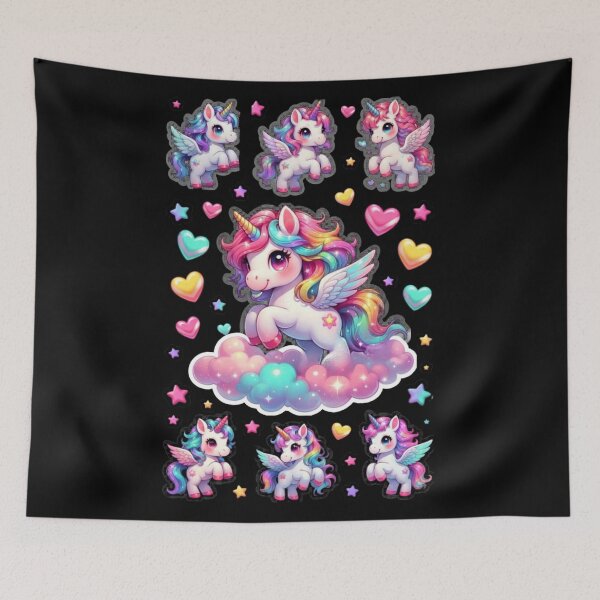 Item preview, Rainbow Winged Unicorn Sticker Pack designed and sold by CoquetteLunaCo.