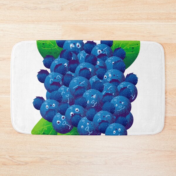 Item preview, Happy Blueberry Bunch - Cute Smiling Kawaii Berries Illustration designed and sold by TheArtOfTreble.