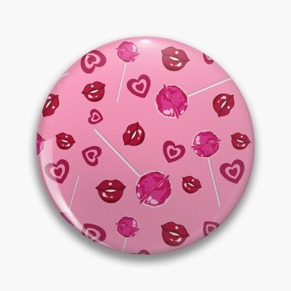 Item preview, Y2K Lips & Lollipop Print | Pink Hearts, Lips Aesthetic designed and sold by GirlyPopClub.