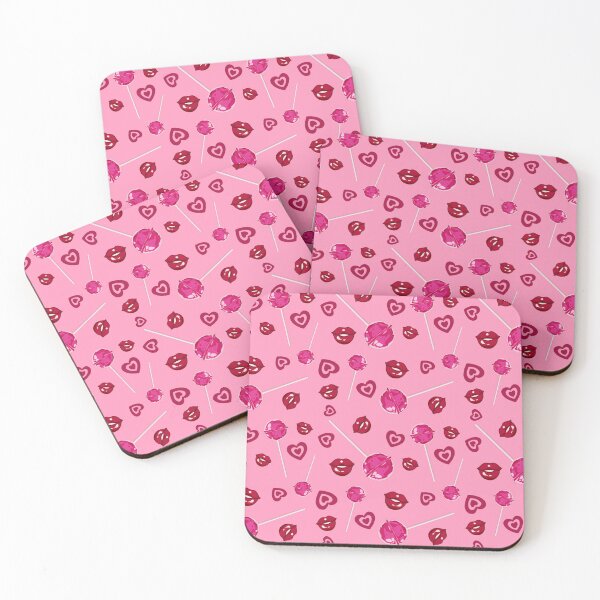 Item preview, Y2K Lips & Lollipop Print | Pink Hearts, Lips Aesthetic designed and sold by GirlyPopClub.