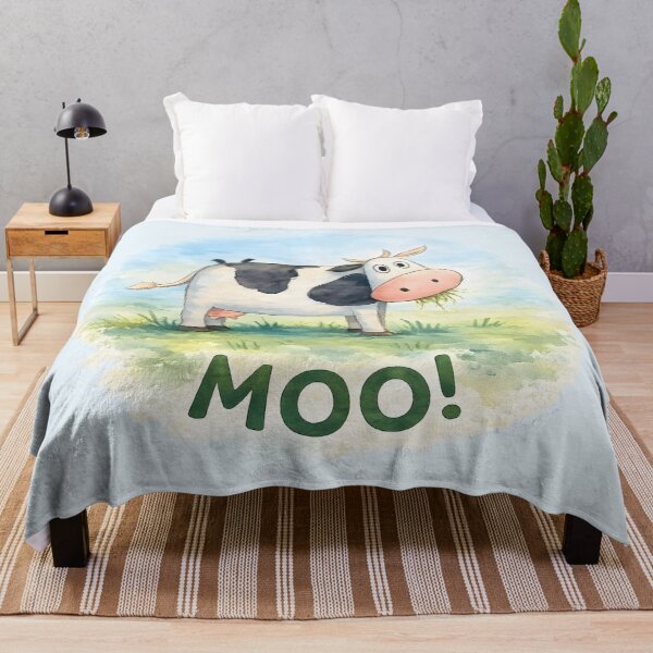 Item preview, Cute Moo Cow Watercolor Illustration designed and sold by blankTeeShirt.