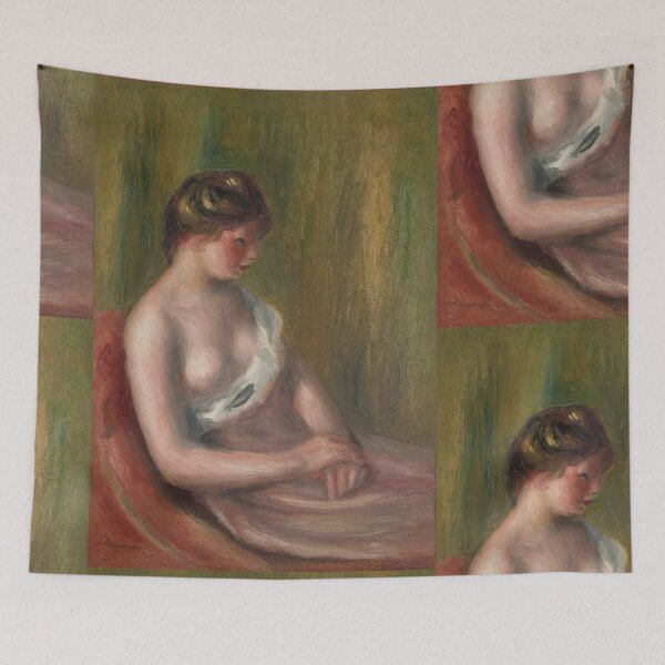 Item preview, Femme Assise by Pierre-Auguste Renoir: Impressionist Nude Portrait Poster designed and sold by artofuniverse.