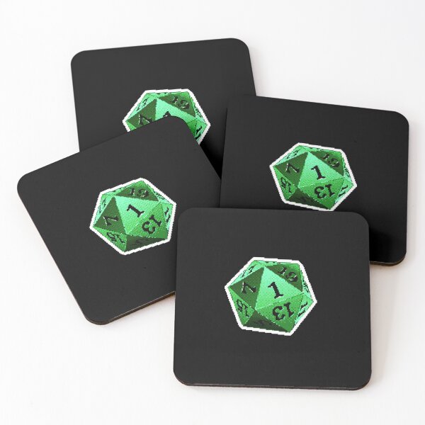 Item preview, Just Roll With It Retro D20 Green Dice designed and sold by OneToTee.