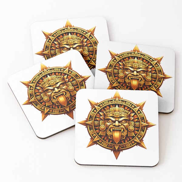 Item preview, Golden Aztec Sun Warrior Crest designed and sold by Dresut.