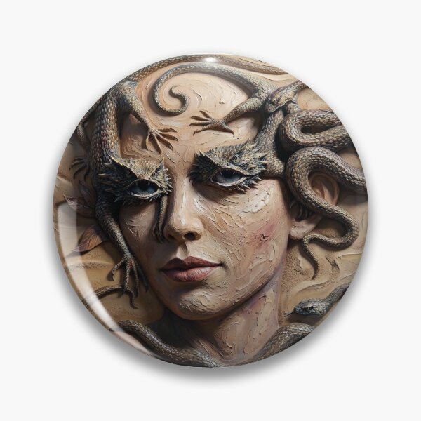 Item preview, Surreal Desert Portrait Painting of a Woman Merged With Lizards and Snakes in Sandy Texture designed and sold by ARTCREATESHOP.