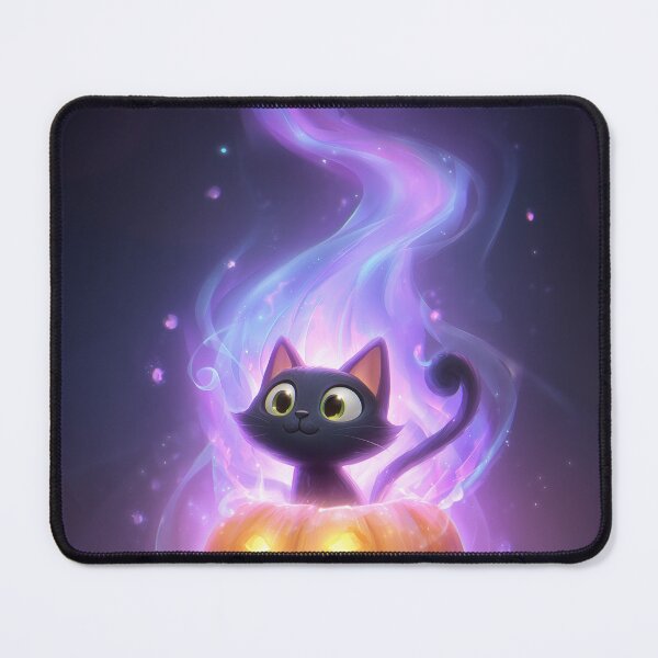 Item preview, Cute Spooky Black Cat in Glowing Pumpkin – Happy Halloween Purple Aesthetic designed and sold by DimyStickers.