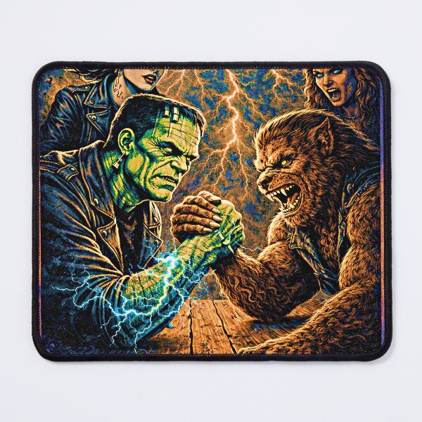 Item preview, Monster Showdown: Frankenstein vs. Wolf Man Arm Wrestling Match designed and sold by judgehydrogen.