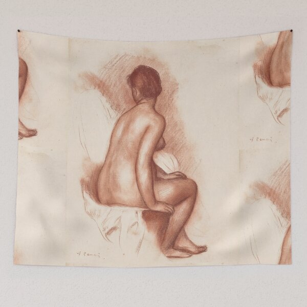 Item preview, Femme Assise Baigneuse Assise Vue De Dos by Pierre-Auguste Renoir: Impressionist Nude Study designed and sold by artofuniverse.