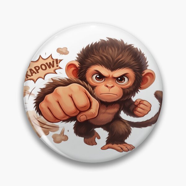 Item preview, Funny Punching Monkey Cartoon Power Art designed and sold by Sulodeebsha.