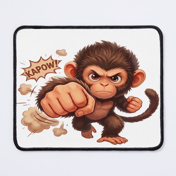 Item preview, Funny Punching Monkey Cartoon Power Art designed and sold by Sulodeebsha.