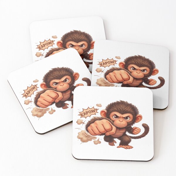 Item preview, Funny Punching Monkey Cartoon Power Art designed and sold by Sulodeebsha.