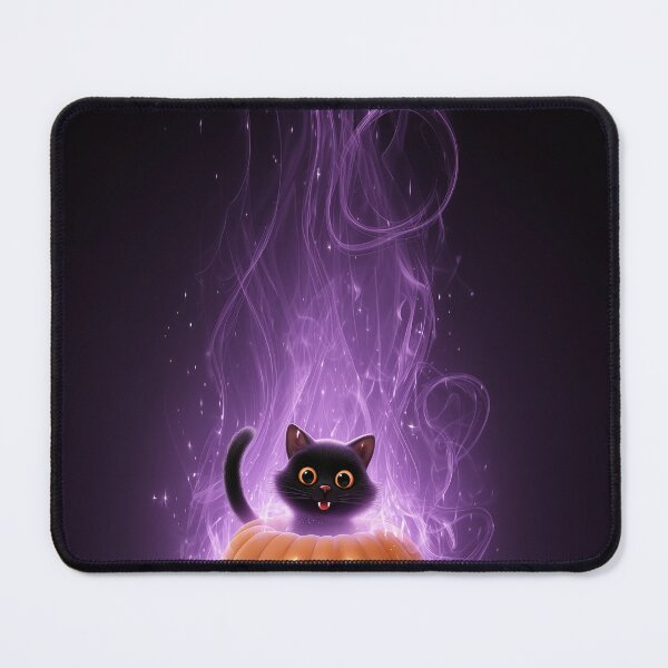 Item preview, Cute Spooky Black Cat in Glowing Pumpkin – Happy Halloween Purple Aesthetic designed and sold by DimyStickers.