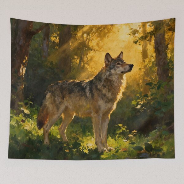 Item preview, Lone Wolf in the Forest designed and sold by Glimmersmith.