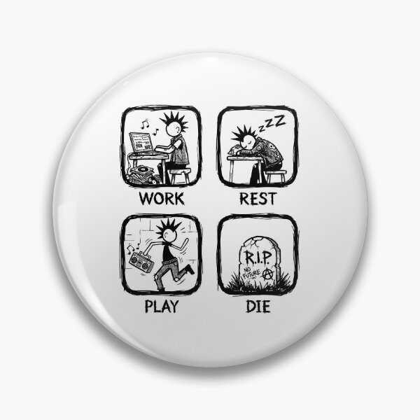 Item preview, Work Rest Play Die Punk Life Cycle designed and sold by sXe-art.