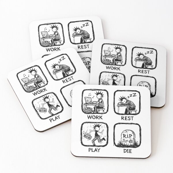 Item preview, Work Rest Play Die Punk Life Cycle designed and sold by sXe-art.