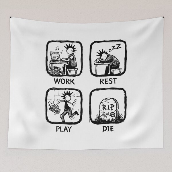 Item preview, Work Rest Play Die Punk Life Cycle designed and sold by sXe-art.