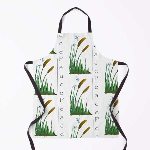 Item preview, PEACE Cattails & Dragonflies - Serene Watercolor Nature Illustration designed and sold by TheArtOfTreble.