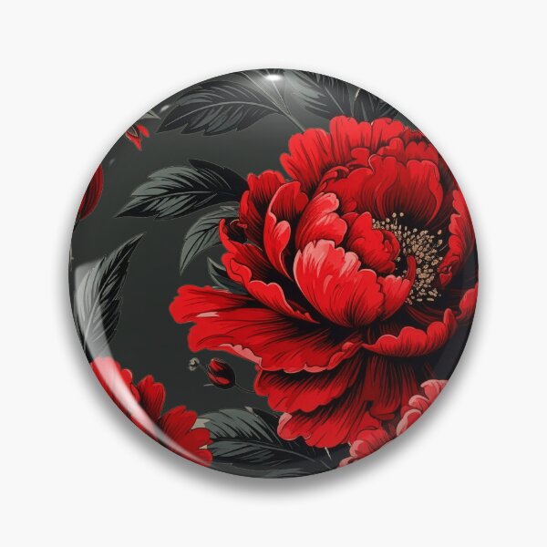 Item preview, Dark Red Peony Floral Pattern Vintage Style designed and sold by Rutvain.