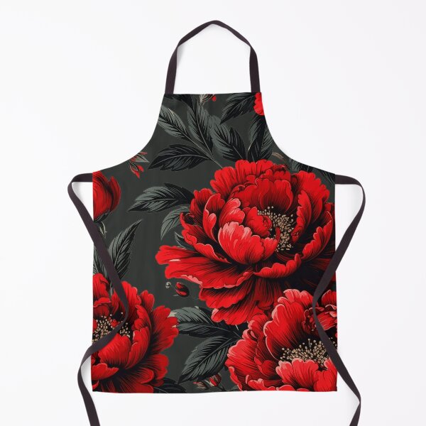 Item preview, Dark Red Peony Floral Pattern Vintage Style designed and sold by Rutvain.