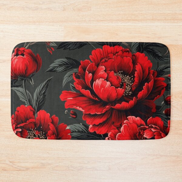 Item preview, Dark Red Peony Floral Pattern Vintage Style designed and sold by Rutvain.