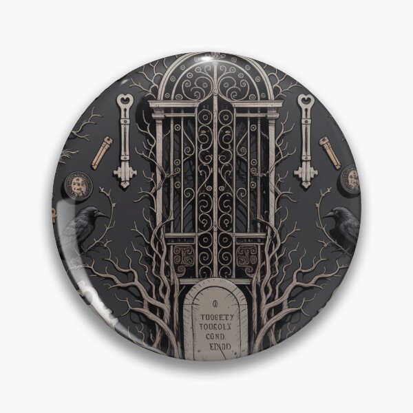 Item preview, Dark Gothic Horror Seamless Pattern | Raven Graveyard Keys Tombstone Ornate designed and sold by Midnight Veil Designs.