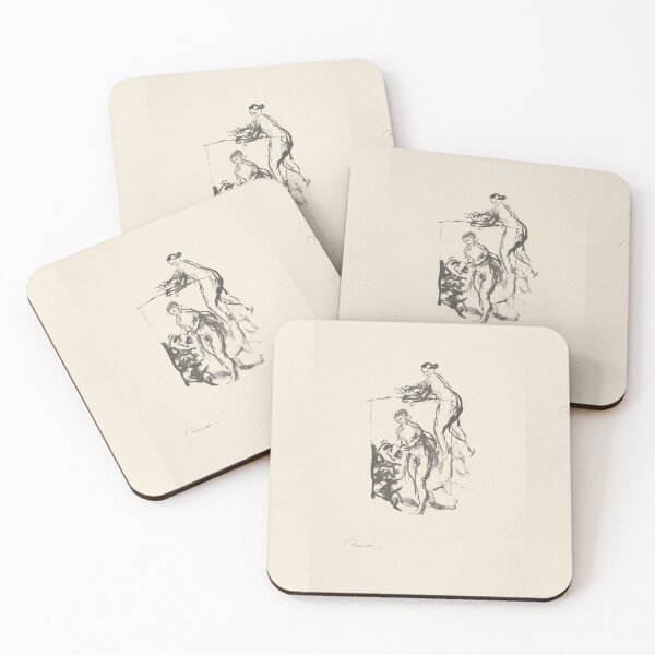 Item preview, Femme Au Cep De Vigne by Pierre-Auguste Renoir: Minimalist Line Art Poster designed and sold by artofuniverse.