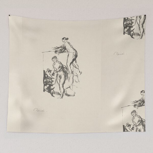 Item preview, Femme Au Cep De Vigne by Pierre-Auguste Renoir: Minimalist Line Art Poster designed and sold by artofuniverse.