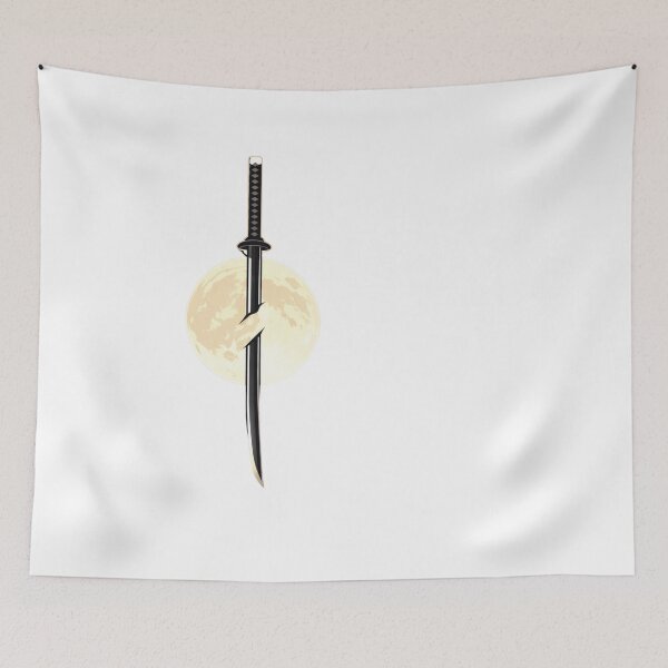 Item preview, The Lone Katana | Japanese Sword with Golden Moon Art designed and sold by RickyStick.