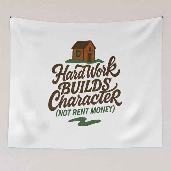 Item preview, Hard Work Builds Character Not Rent Money designed and sold by laterkatergator.