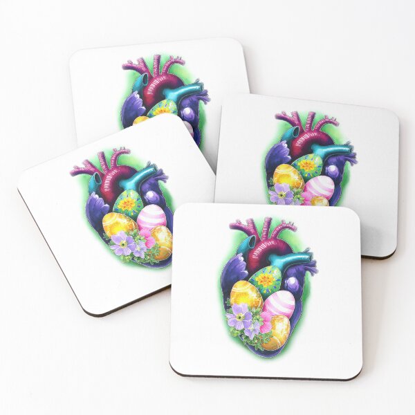 Item preview, Anatomical Heart with Easter Eggs – Artistic Medical Floral Design designed and sold by olenapetol.
