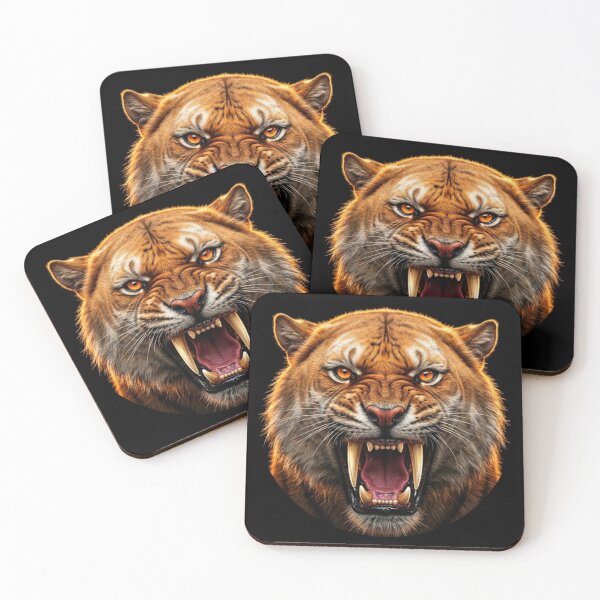 Item preview, Saber Tooth Tiger Roar Portrait — Prehistoric Predator Gift designed and sold by Zippy Creation.