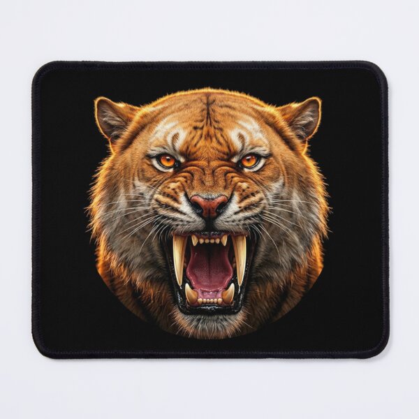 Item preview, Saber Tooth Tiger Roar Portrait — Prehistoric Predator Gift designed and sold by Zippy Creation.