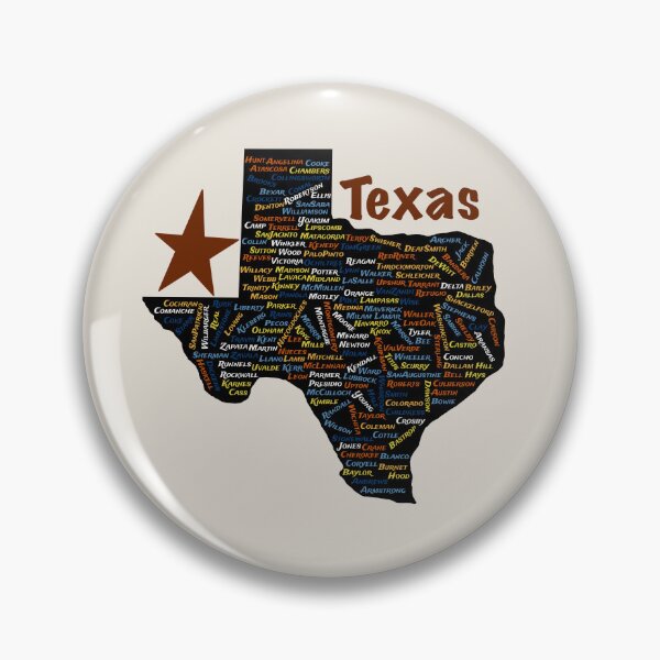 Item preview, Texas Counties Word Cloud Map - Colorful Lone Star Pride Art designed and sold by TheArtOfTreble.