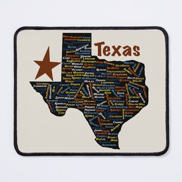 Item preview, Texas Counties Word Cloud Map - Colorful Lone Star Pride Art designed and sold by TheArtOfTreble.