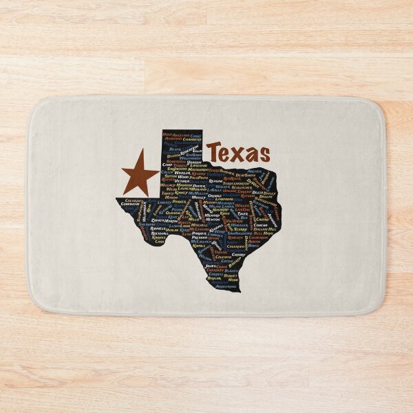 Item preview, Texas Counties Word Cloud Map - Colorful Lone Star Pride Art designed and sold by TheArtOfTreble.