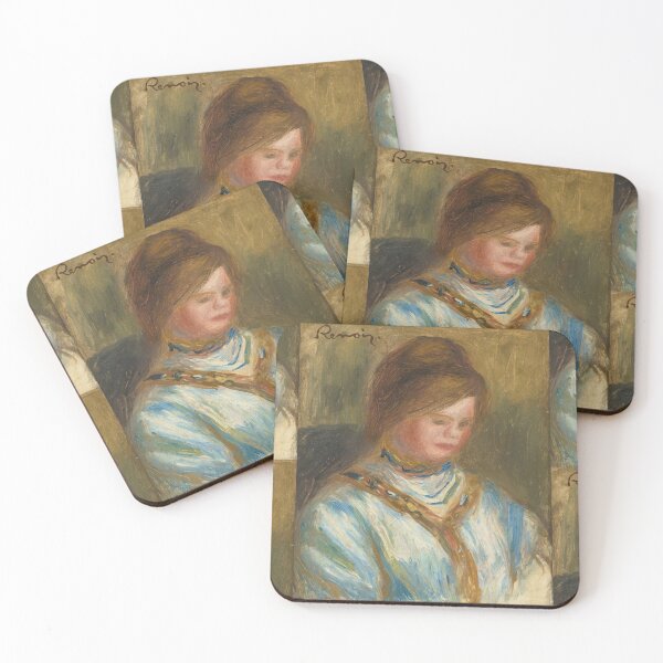 Item preview, Femme Au Corsage Bleu by Pierre-Auguste Renoir: Romantic Impressionist Portrait Poster designed and sold by artofuniverse.