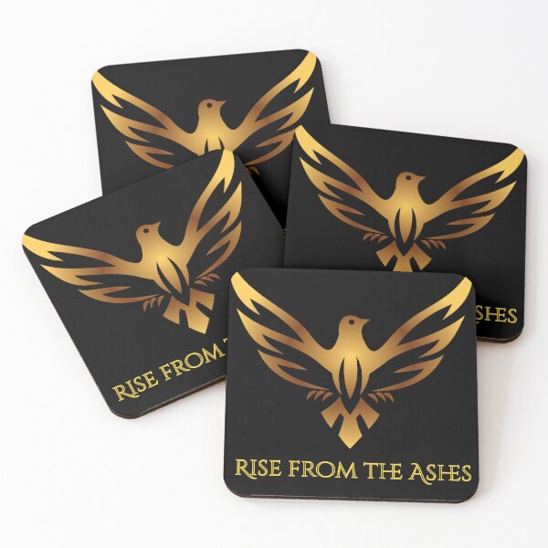 Item preview, Golden Phoenix Rising From Ashes Mythical Fantasy Artwork designed and sold by Rawafi Art Studio.