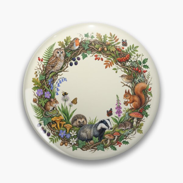 Item preview, Whimsical British Woodland Animal Wreath designed and sold by Englandbear.