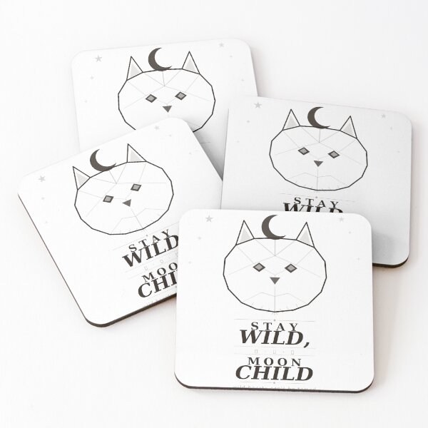 Item preview, Stay Wild Moon Child — Geometric Wolf Crescent Moon | Minimal Digital Art Print designed and sold by Mood.exe.