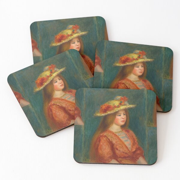Artikelvorschau, Femme Au Corsage Rouge von Pierre-Auguste Renoir: Impressionistisches Porträtplakat entworfen und verkauft von artofuniverse.