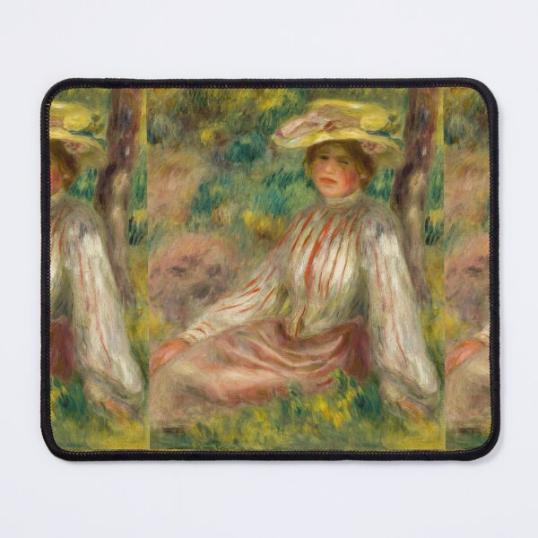 Item preview, Femme Au Jardin by Pierre-Auguste Renoir: Romantic Impressionist Garden Poster designed and sold by artofuniverse.