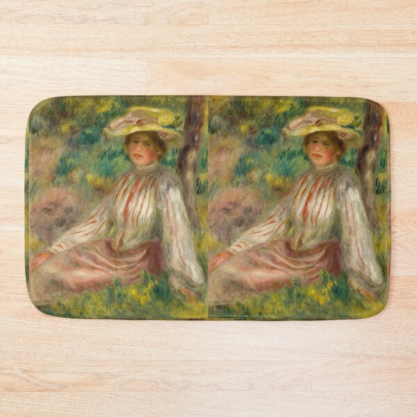 Item preview, Femme Au Jardin by Pierre-Auguste Renoir: Romantic Impressionist Garden Poster designed and sold by artofuniverse.